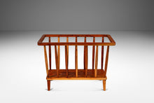 Load image into Gallery viewer, Mid-Century Modern Spindle Magazine Rack / Book Rack in Solid Black Cherry Wood, USA, c. 1960s-ABT Modern