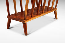 Load image into Gallery viewer, Mid-Century Modern Spindle Magazine Rack / Book Rack in Solid Black Cherry Wood, USA, c. 1960s-ABT Modern