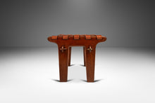 Load image into Gallery viewer, Mid-Century Modern Tooled Embossed Leather Sling Ottoman / Footstool in Original Condition by Angel Pazmino, Ecuador, c. 1960s-ABT Modern