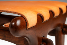 Load image into Gallery viewer, Mid-Century Modern Tooled Leather Sling Ottoman / Footstool by Angel Pazmino, Ecuador, c. 1960s-ABT Modern