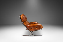 Load image into Gallery viewer, Mid-Century Modern Tubular Chair & Ottoman Set in Chrome and Original Leather by Milo Baughman for Directional, USA, c. 1960s-ABT Modern