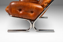 Load image into Gallery viewer, Mid-Century Modern Tubular Chair & Ottoman Set in Chrome and Original Leather by Milo Baughman for Directional, USA, c. 1960s-ABT Modern