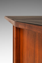 Load image into Gallery viewer, Mid-Century Modern V-Shaped Walnut Executive Desk w/ Black Leather Top After Harvey Probber, USA, c. 1960s-ABT Modern