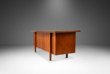 Load image into Gallery viewer, Mid-Century Modern V-Shaped Walnut Executive Desk w/ Black Leather Top After Harvey Probber, USA, c. 1960s-ABT Modern