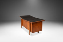 Load image into Gallery viewer, Mid-Century Modern V-Shaped Walnut Executive Desk w/ Black Leather Top After Harvey Probber, USA, c. 1960s-ABT Modern