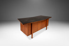 Load image into Gallery viewer, Mid-Century Modern V-Shaped Walnut Executive Desk w/ Black Leather Top After Harvey Probber, USA, c. 1960s-ABT Modern