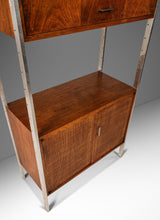 Load image into Gallery viewer, Mid-Century Modern Wall Unit / Bookcase / Display Cabinet in Walnut & Stainless Steel by Jack Cartwright for Founders, USA, c. 1960s-ABT Modern