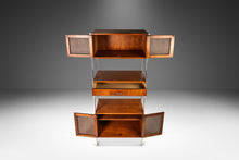 Load image into Gallery viewer, Mid-Century Modern Wall Unit / Bookcase / Display Cabinet in Walnut & Stainless Steel by Jack Cartwright for Founders, USA, c. 1960s-ABT Modern