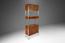 Load image into Gallery viewer, Mid-Century Modern Wall Unit / Bookcase / Display Cabinet in Walnut & Stainless Steel by Jack Cartwright for Founders, USA, c. 1960s-ABT Modern