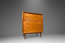 Load image into Gallery viewer, Mid Century Modern Walnut Tall Boy Five Drawer Dresser by Kipp Stewart for Drexel Declaration, USA, c. 1960s-ABT Modern