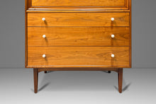 Load image into Gallery viewer, Mid Century Modern Walnut Tall Boy Five Drawer Dresser by Kipp Stewart for Drexel Declaration, USA, c. 1960s-ABT Modern