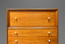 Load image into Gallery viewer, Mid Century Modern Walnut Tall Boy Five Drawer Dresser by Kipp Stewart for Drexel Declaration, USA, c. 1960s-ABT Modern