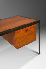 Load image into Gallery viewer, Mid-Century Modern Writers Desk in Oak w/ Acid Etched Bronze Frame by Harry Lunstead Designs, USA, c. 1970's-ABT Modern