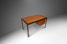 Load image into Gallery viewer, Mid-Century Modern Writers Desk in Oak w/ Acid Etched Bronze Frame by Harry Lunstead Designs, USA, c. 1970's-ABT Modern