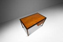 Load image into Gallery viewer, Mid-Century Modern Writers Desk in Oak w/ Acid Etched Bronze Frame by Harry Lunstead Designs, USA, c. 1970's-ABT Modern