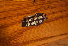 Load image into Gallery viewer, Mid-Century Modern Writers Desk in Oak w/ Acid Etched Bronze Frame by Harry Lunstead Designs, USA, c. 1970's-ABT Modern