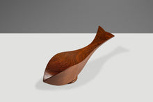 Load image into Gallery viewer, Mid-Century Organic Modern Abstract Hand-Carved Fish / Whale Sculpture in Solid Teak, USA, c. 1960's-ABT Modern