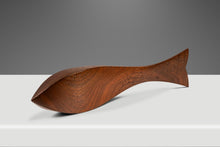 Load image into Gallery viewer, Mid-Century Organic Modern Abstract Hand-Carved Fish / Whale Sculpture in Solid Teak, USA, c. 1960's-ABT Modern