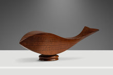 Load image into Gallery viewer, Mid-Century Organic Modern Abstract Hand-Carved Fish / Whale Sculpture in Solid Teak, USA, c. 1960's-ABT Modern