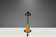 Load image into Gallery viewer, Mid-Century Post Modern Memphis-Style 'UFO' Adjustable Halogen Table Desk Lamp w/ Oak Base, c. 1980s-ABT Modern