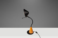 Load image into Gallery viewer, Mid-Century Post Modern Memphis-Style 'UFO' Adjustable Halogen Table Desk Lamp w/ Oak Base, c. 1980s-ABT Modern