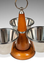 Load image into Gallery viewer, Mid-Century Scandinavian Condiment Carousel in Oak and Stainless Steel by STAKO w/ Complementary Mortar & Pestel, Sweden, c. 1960s-ABT Modern