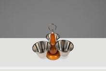 Load image into Gallery viewer, Mid-Century Scandinavian Condiment Carousel in Oak and Stainless Steel by STAKO w/ Complementary Mortar & Pestel, Sweden, c. 1960s-ABT Modern