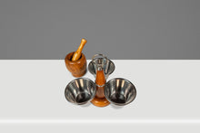 Load image into Gallery viewer, Mid-Century Scandinavian Condiment Carousel in Oak and Stainless Steel by STAKO w/ Complementary Mortar & Pestel, Sweden, c. 1960s-ABT Modern