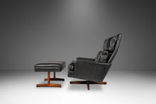 Load image into Gallery viewer, Mid-Century Scandinavian Modern Lounge Chair w/ Matching Ottoman in Leather by Fredrik A. Kayser for Vatne Møbler, Norway, c. 1960s-ABT Modern