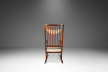 Load image into Gallery viewer, Mid-Century Scandinavian Modern Rocking Chair in Solid Teak & Bouclé by Yngve Ekström for Swedese, Sweden, c. 1960s-ABT Modern