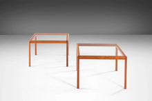 Load image into Gallery viewer, Minimalist Danish Modern Teak End Tables with Smoked Glass Tops, c. 1970s-ABT Modern