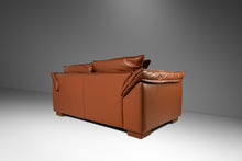 Load image into Gallery viewer, Modern Low Profile Loveseat Sofa in Cognac Brown Leather in the Manner of Niels Eilersen, USA, c. 1980's-ABT Modern
