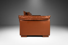 Load image into Gallery viewer, Modern Low Profile Loveseat Sofa in Cognac Brown Leather in the Manner of Niels Eilersen, USA, c. 1980's-ABT Modern