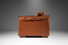 Load image into Gallery viewer, Modern Low Profile Loveseat Sofa in Cognac Brown Leather in the Manner of Niels Eilersen, USA, c. 1980's-ABT Modern
