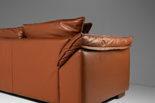 Load image into Gallery viewer, Modern Low Profile Loveseat Sofa in Cognac Brown Leather in the Manner of Niels Eilersen, USA, c. 1980's-ABT Modern