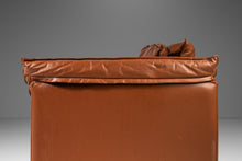 Load image into Gallery viewer, Modern Low Profile Three-Seater Sofa in Cognac Brown Leather in the Manner of Niels Eilersen, USA, c. 1980's-ABT Modern