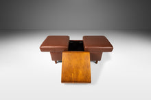 Load image into Gallery viewer, Modular 'Paradise' Double Ottoman in Paloma Leather & Walnut w/ Storage Space by Ekornes, Norway, c. 2000's-ABT Modern