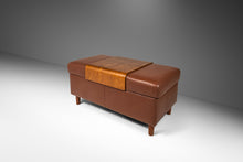 Load image into Gallery viewer, Modular 'Paradise' Double Ottoman in Paloma Leather & Walnut w/ Storage Space by Ekornes, Norway, c. 2000's-ABT Modern