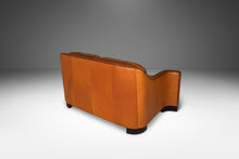 Load image into Gallery viewer, ON HOLD Set of Two Art Deco Mid-Century Modern Sofas with Sculptural Arms in Patinaed Leather, USA, c. 1970s-ABT Modern