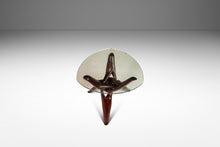 Load image into Gallery viewer, Organic Mid-Century Modern Accent Table Carved from Solid Mahogany w/ Interlocking Legs & Glass Top, USA, c. 1970's-ABT Modern