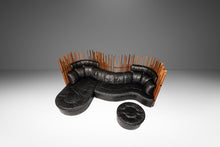 Load image into Gallery viewer, Organic Modern "Isle D'Palm" Modular Sofa in Leather and Palm Wood by Pacific Green, Australia, c. 2000s-ABT Modern