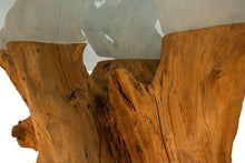 Load image into Gallery viewer, Organic Modern Substantial Glass-Top Dining Table With Cypress Tree Trunk Base, USA, 20th Century-ABT Modern