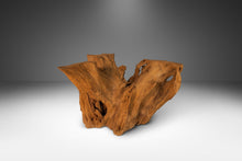 Load image into Gallery viewer, Organic Modern Substantial Glass-Top Dining Table With Cypress Tree Trunk Base, USA, 20th Century-ABT Modern