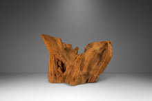 Load image into Gallery viewer, Organic Modern Substantial Glass-Top Dining Table With Cypress Tree Trunk Base, USA, 20th Century-ABT Modern