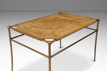 Load image into Gallery viewer, Perfectly Patinaed Petite Mid-Century Modern Accent Bench in Animal Hide & Leather After T.H. Robsjohn-Gibbings, USA, c. 1980's-ABT Modern