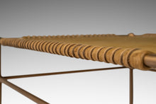 Load image into Gallery viewer, Perfectly Patinaed Petite Mid-Century Modern Accent Bench in Animal Hide & Leather After T.H. Robsjohn-Gibbings, USA, c. 1980's-ABT Modern