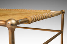 Load image into Gallery viewer, Perfectly Patinaed Petite Mid-Century Modern Accent Bench in Animal Hide & Leather After T.H. Robsjohn-Gibbings, USA, c. 1980's-ABT Modern