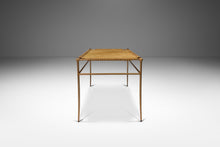 Load image into Gallery viewer, Perfectly Patinaed Petite Mid-Century Modern Accent Bench in Animal Hide & Leather After T.H. Robsjohn-Gibbings, USA, c. 1980's-ABT Modern