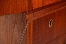 Load image into Gallery viewer, Petite Danish Mid-Century Modern Six-Drawer Writers Desk in Teak with Built-In Storage Shelves, Denmark, c. 1960s-ABT Modern