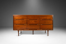 Load image into Gallery viewer, Petite Mid-Century Modern Nine-Drawer Dresser in Walnut w/ Blind Pulls, USA, c. 1960's-ABT Modern